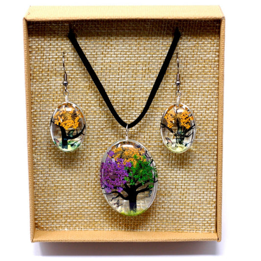 Mixed Colors Pressed Flower Tree of Life Set | #product_category# - OneRoofGifts