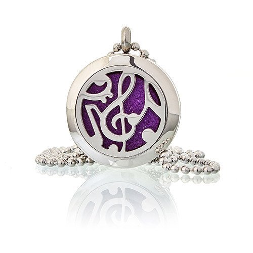 25mm Aromatherapy Necklace Diffuser - Music Notes Design | #product_category# - OneRoofGifts