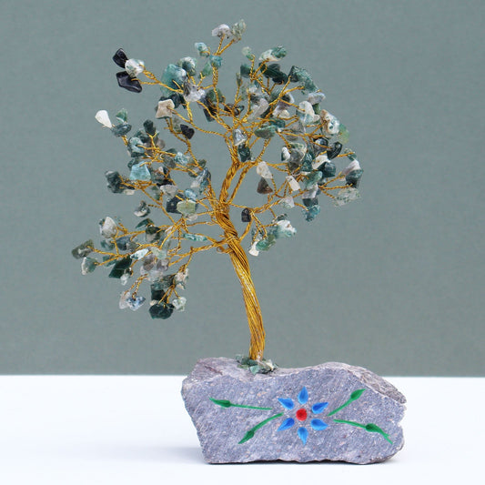 160 - Stone Moss Agate Gemstone Tree | #product_category# - OneRoofGifts