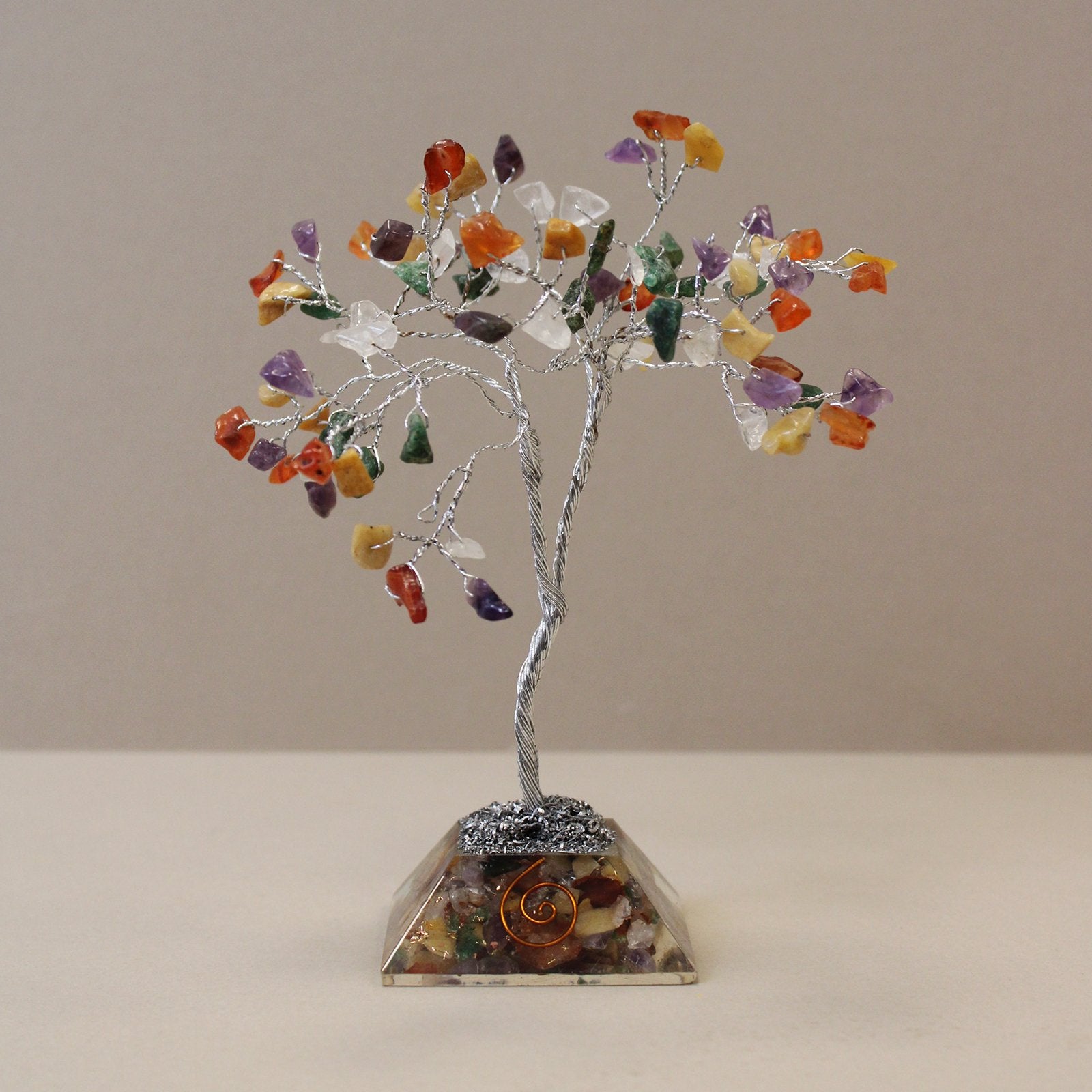 80 Stones Gemstone Tree with Multicolor Orgone Base | #product_category# - OneRoofGifts