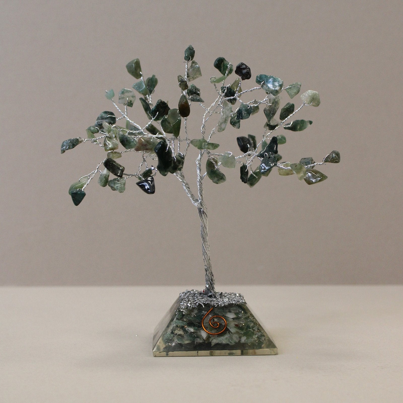 Moss Agate Gemstone Tree with Orgone Base - 80 Stones | #product_category# - OneRoofGifts