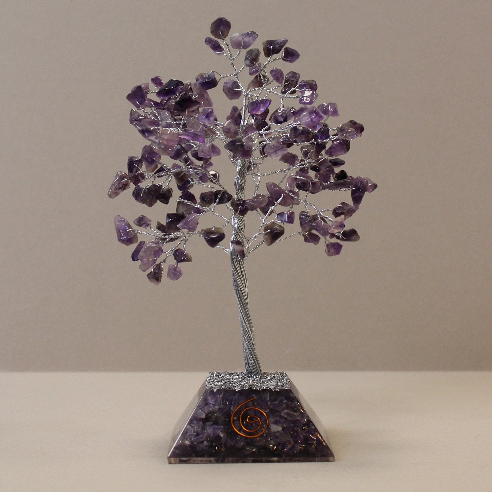 160 - Stone Amethyst Gemstone Tree with Orgone Base | #product_category# - OneRoofGifts