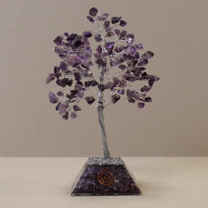 160 - Stone Amethyst Gemstone Tree with Orgone Base | #product_category# - OneRoofGifts