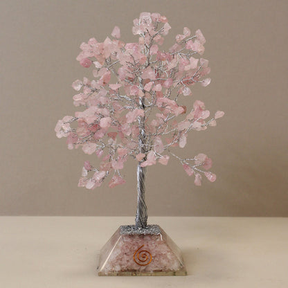 320 - Stone Gemstone Tree with Orgone Base - Rose Quartz | #product_category# - OneRoofGifts