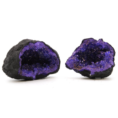 Turquoise / Purple Coloured Calcite Geodes - Black Rock | #product_category# - OneRoofGifts