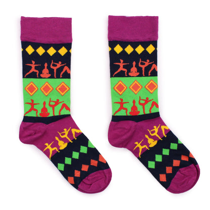 M/L Hop Hare Yoga Poses Bamboo Socks | #product_category# - OneRoofGifts