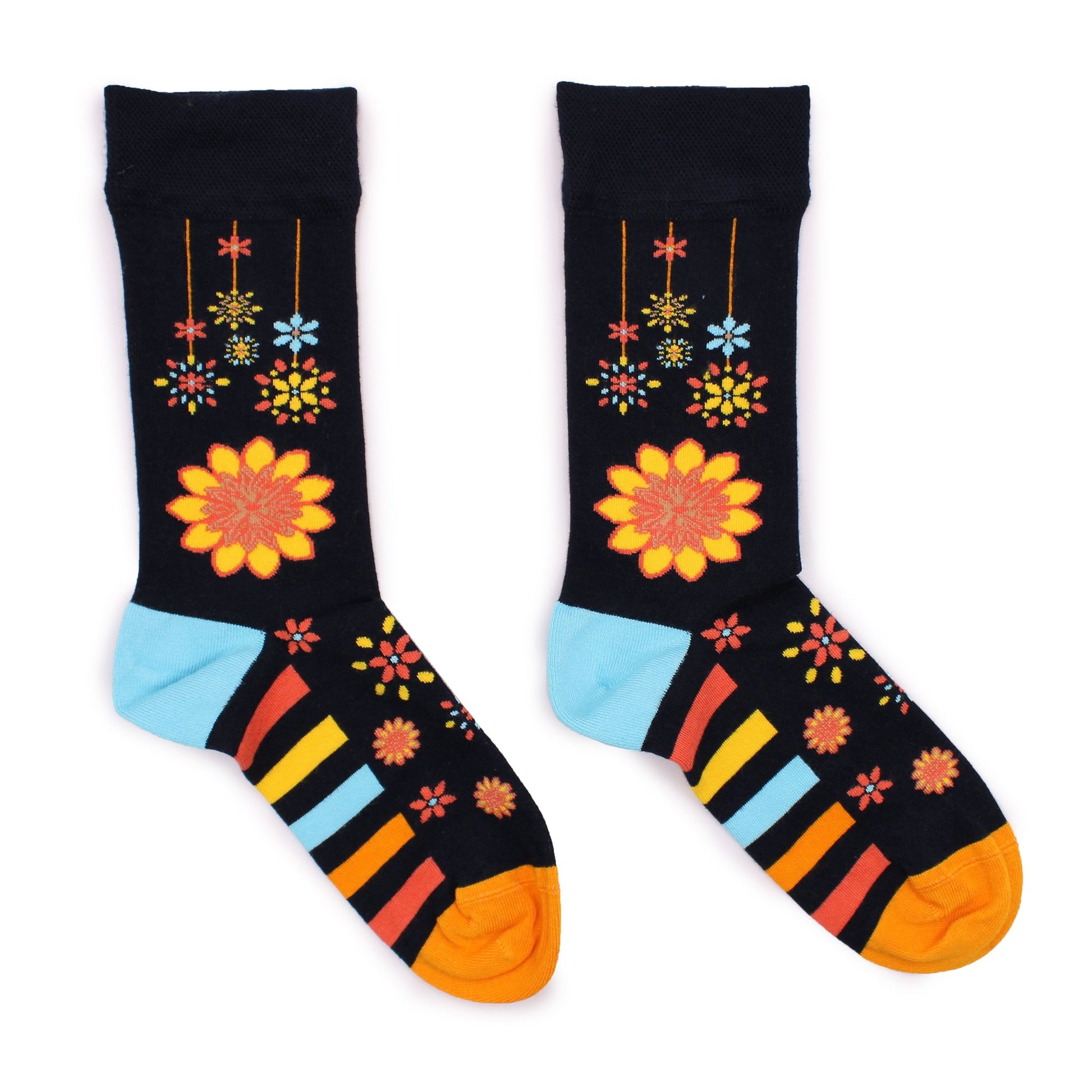 S/M Hop Hare Mandala Flowers Bamboo Socks | #product_category# - OneRoofGifts