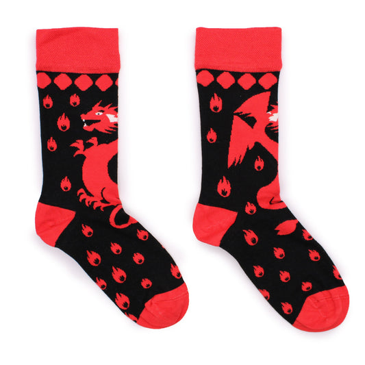 S/M Hop Hare Bamboo Socks - Red Dragons | #product_category# - OneRoofGifts