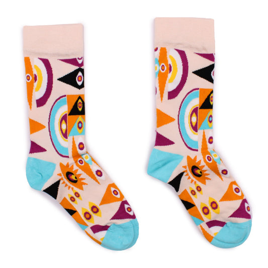 M/L Hop Hare Psychedelic Evil Eye Bamboo Socks | #product_category# - OneRoofGifts