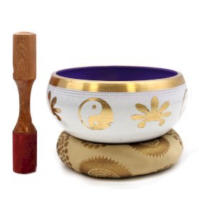 14cm Yin & Yang Singing Bowl Set, Large - White and Purple | #product_category# - OneRoofGifts