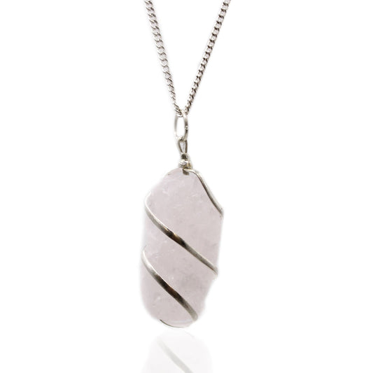 Rose Quartz Gemstone Necklace, Wrapped Cascade Style | #product_category# - OneRoofGifts