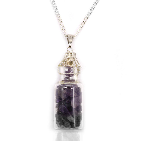 Amethyst Gemstone Necklace in Bottle | #product_category# - OneRoofGifts