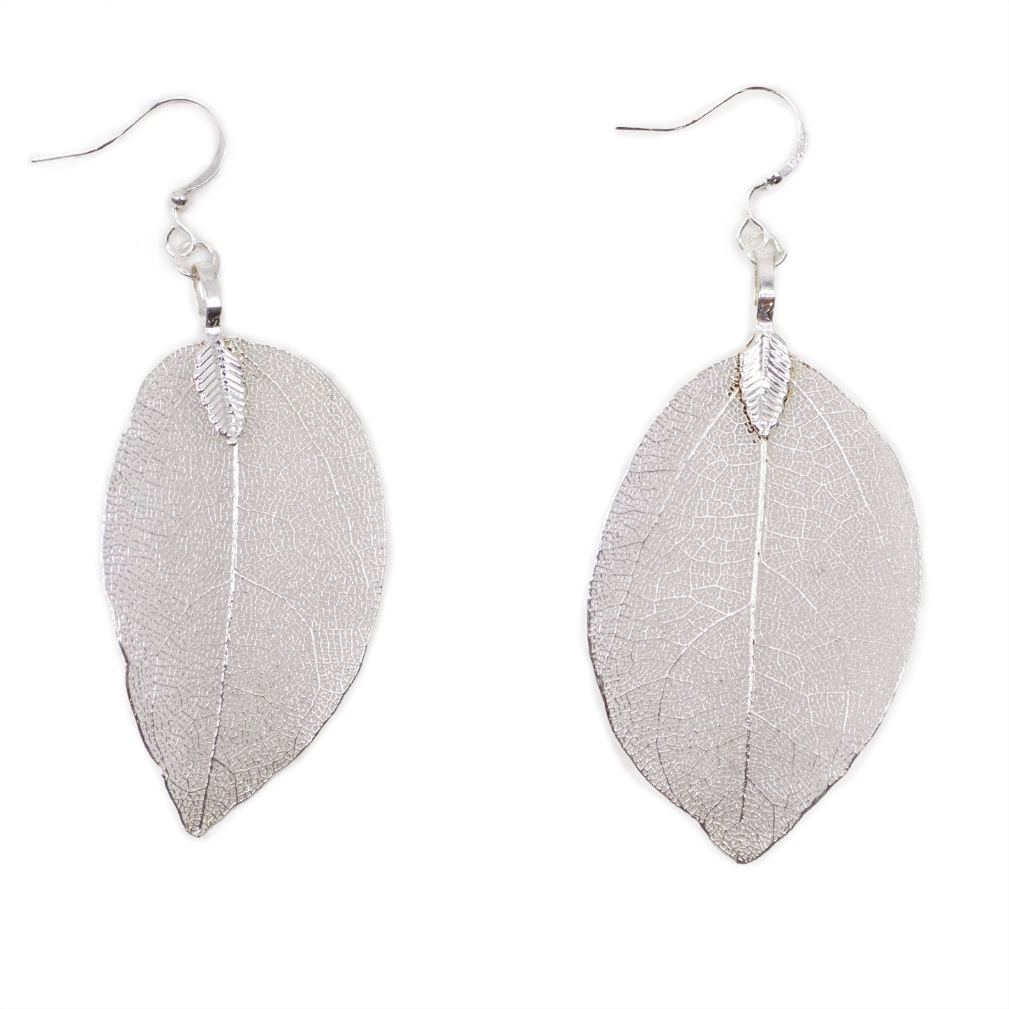 Silver Leaf Earrings - Bravery | #product_category# - OneRoofGifts