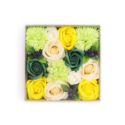 Elegant Spring Celebrations Square Box in Yellow & Green – premium #product_category# at oneroofgifts. The perfect luxury gift with UK delivery.