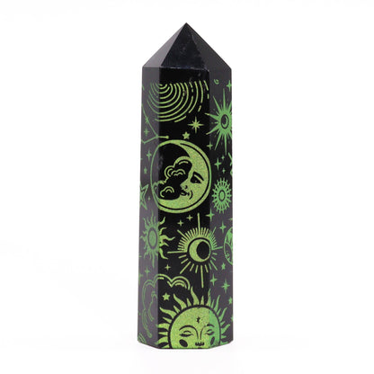 Forest Green Black Obsidian Obelisk | #product_category# - OneRoofGifts