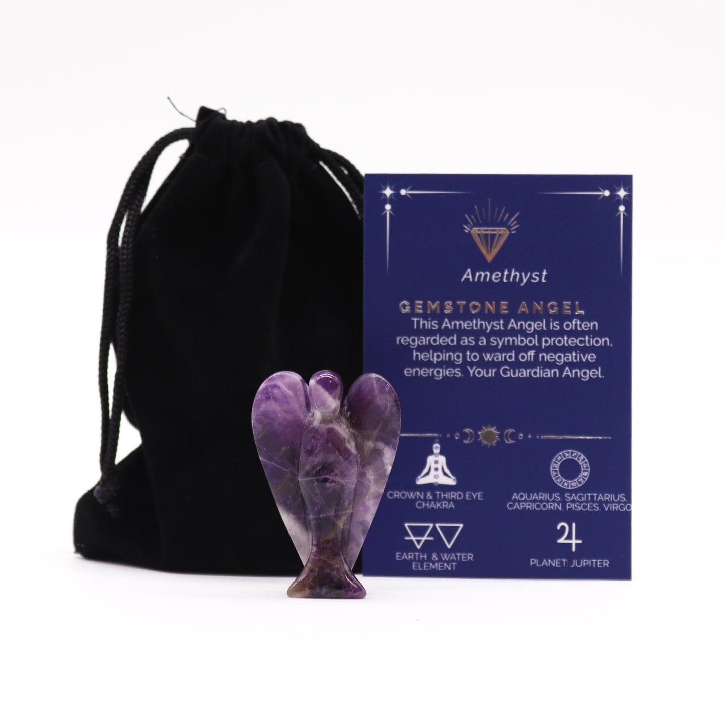 Amethyst Angel Figurine, Hand - Carved | #product_category# - OneRoofGifts