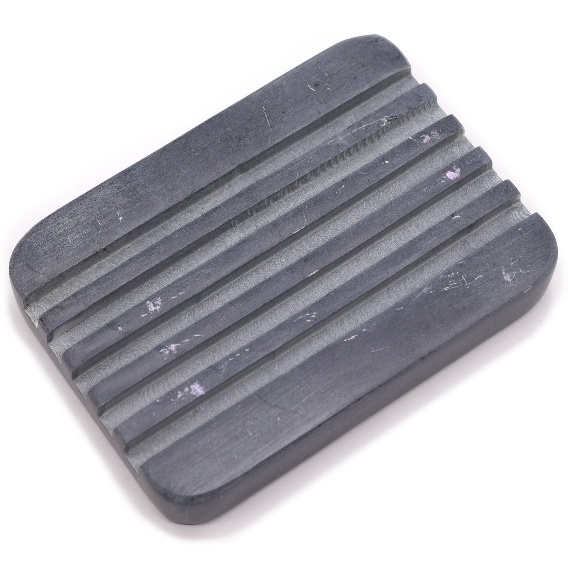 Soapstone Soap Dish with Heavy Ridges, Grey | #product_category# - OneRoofGifts