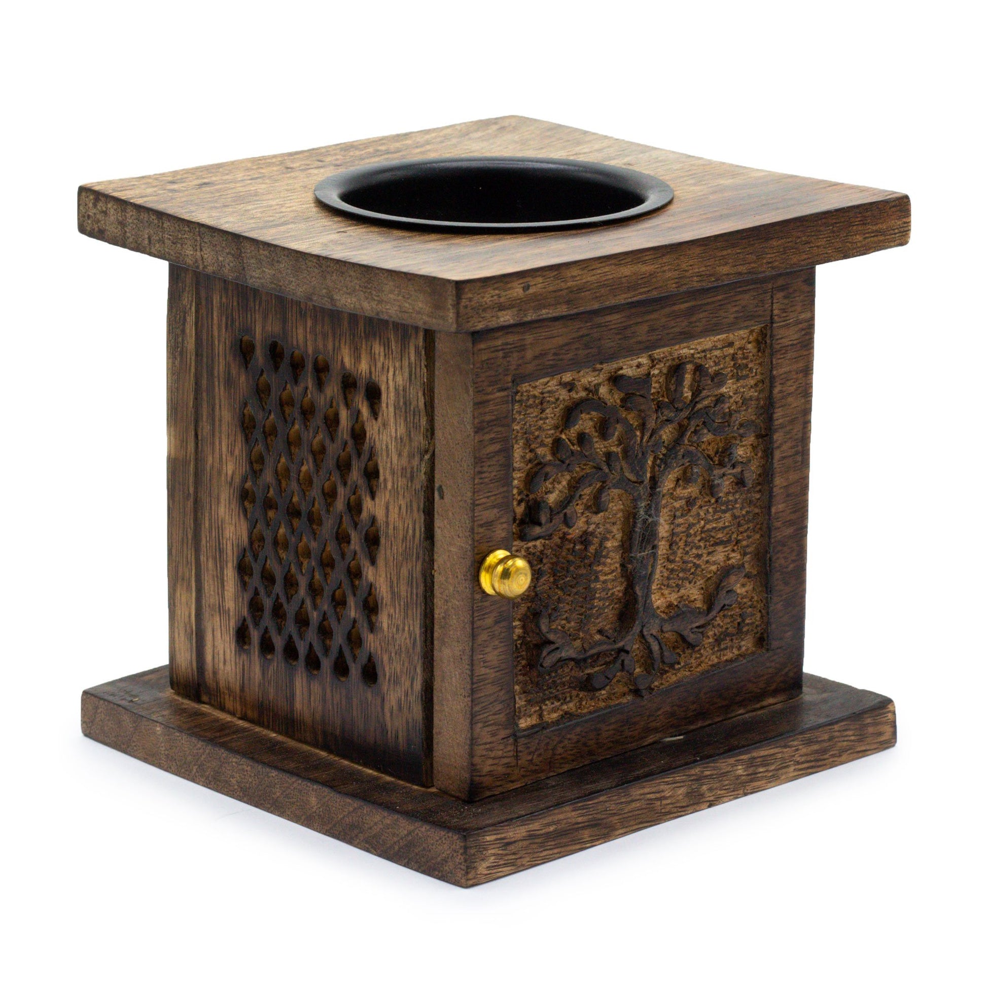 Mango Wood Large Box Burner - Tree of Life Design | #product_category# - OneRoofGifts