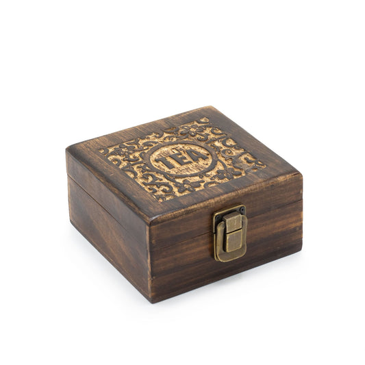 4 - Compartment Mango Wood Tea Box | #product_category# - OneRoofGifts