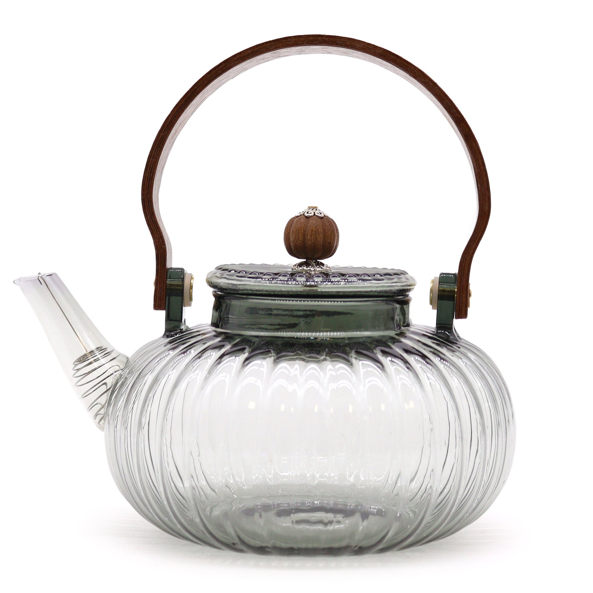 950ml Charcoal Ribbed Pearl Glass Infuser Teapot | #product_category# - OneRoofGifts