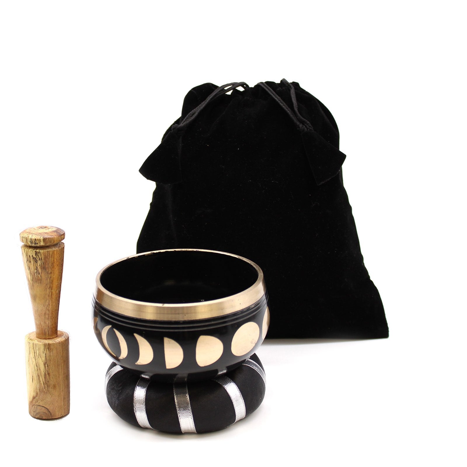 10.7 cm Moon Phase Singing Bowl Set - Black | #product_category# - OneRoofGifts