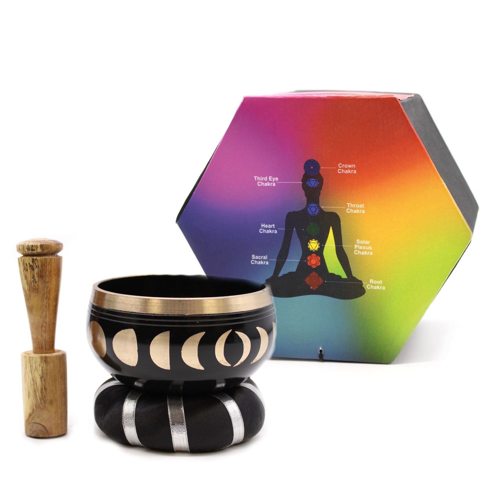 10.7 cm Moon Phase Singing Bowl Set - Black | #product_category# - OneRoofGifts