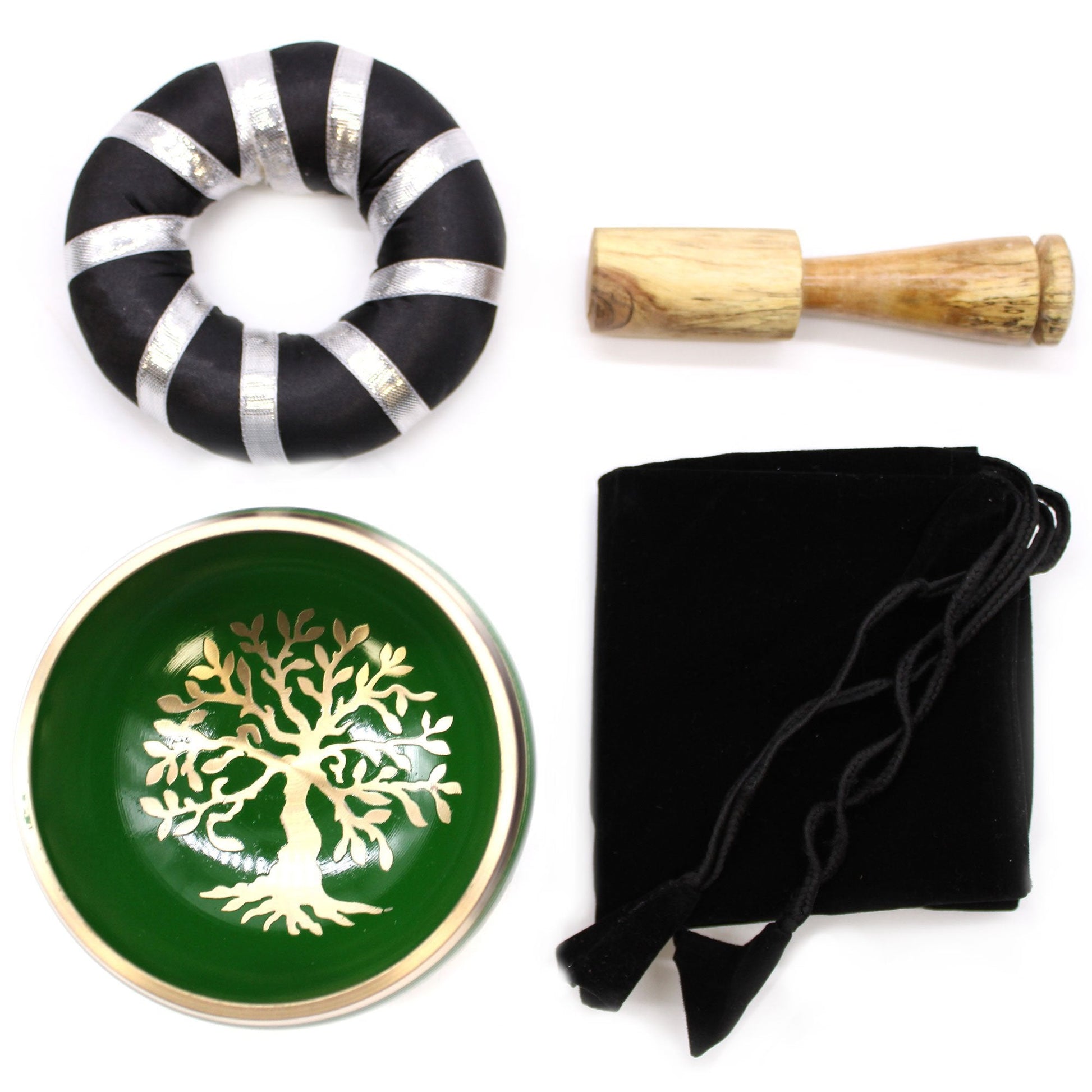 10.7 cm Tree of Life Singing Bowl Set - Green | #product_category# - OneRoofGifts