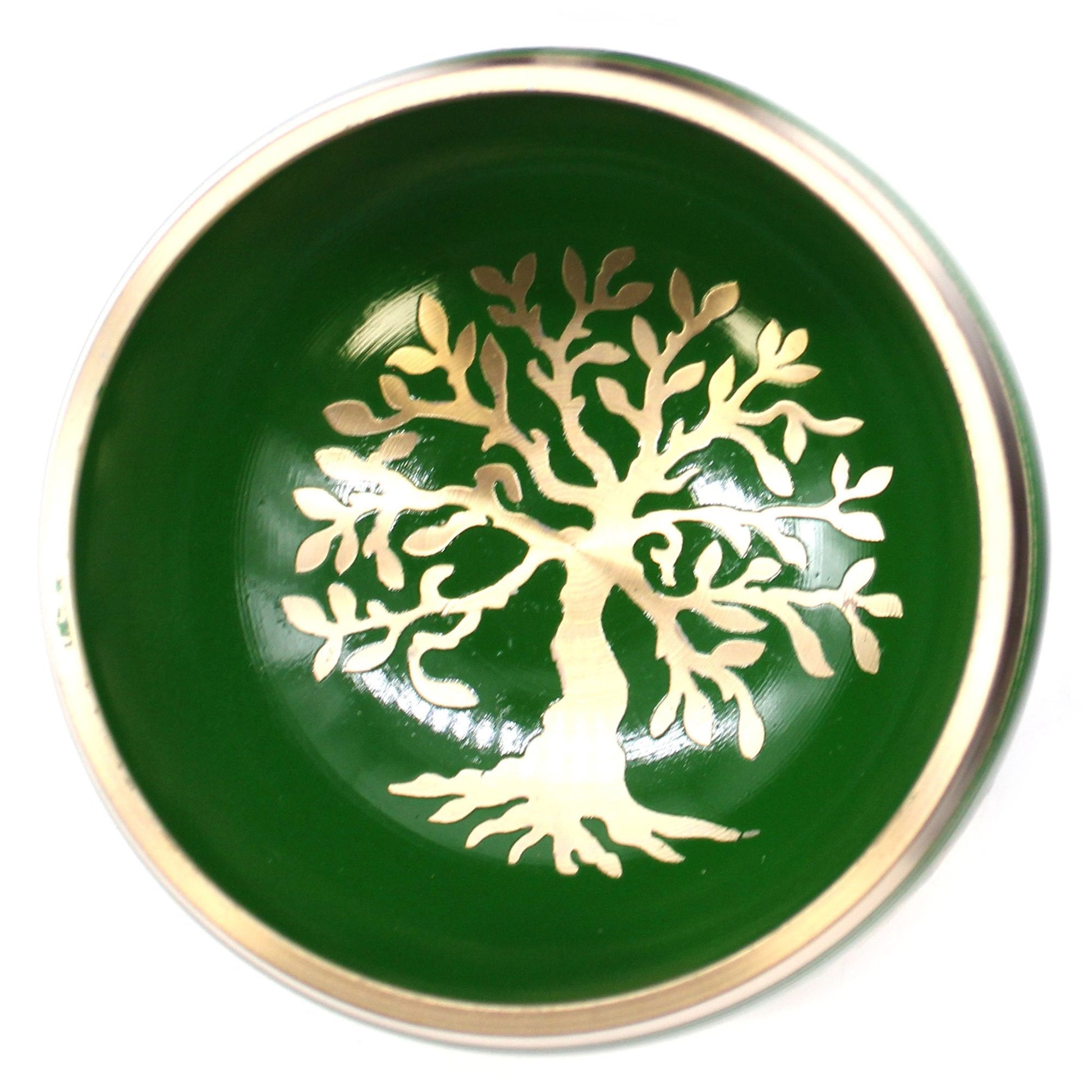 10.7 cm Tree of Life Singing Bowl Set - Green | #product_category# - OneRoofGifts