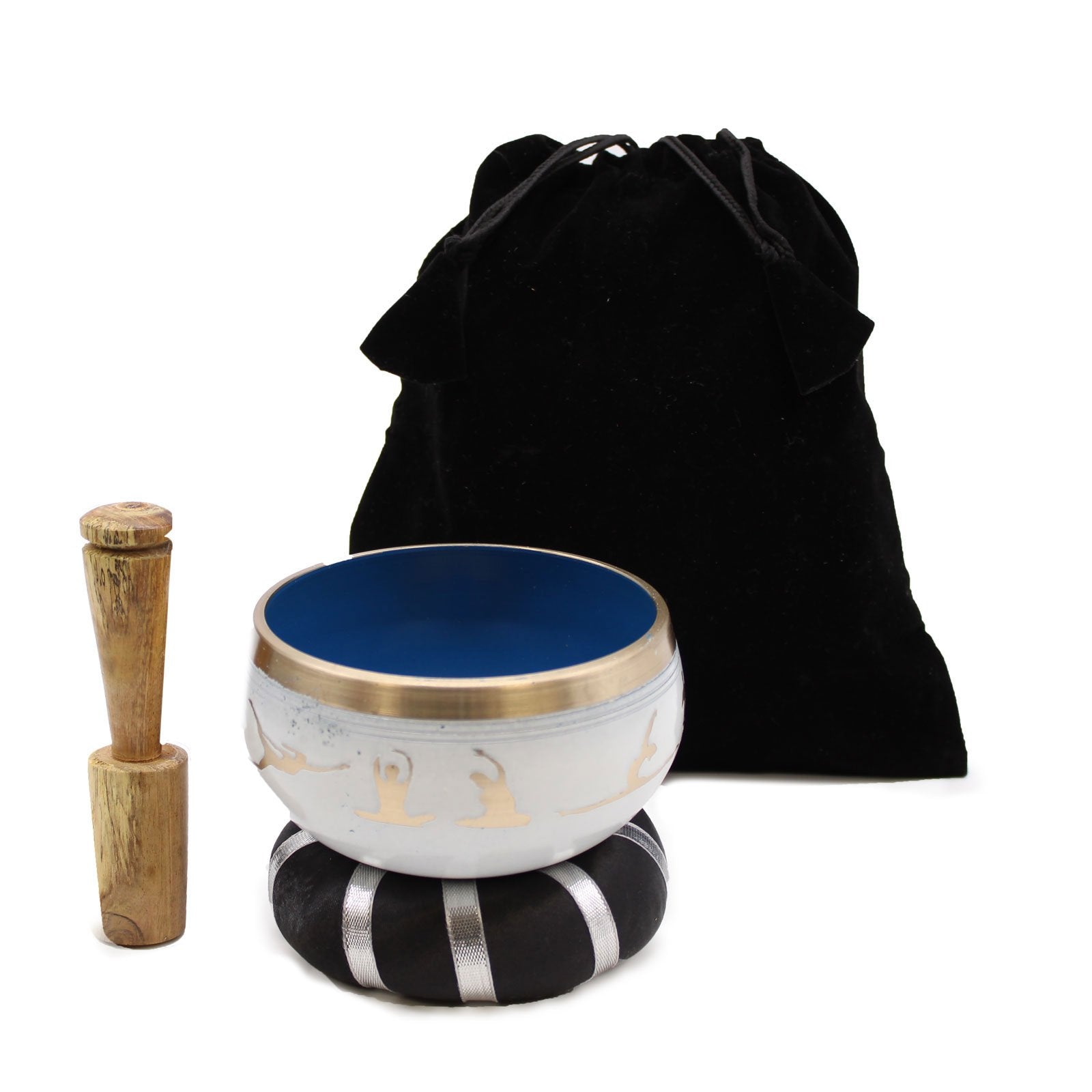 10.7 cm Yoga Singing Bowl Set - White/Blue | #product_category# - OneRoofGifts
