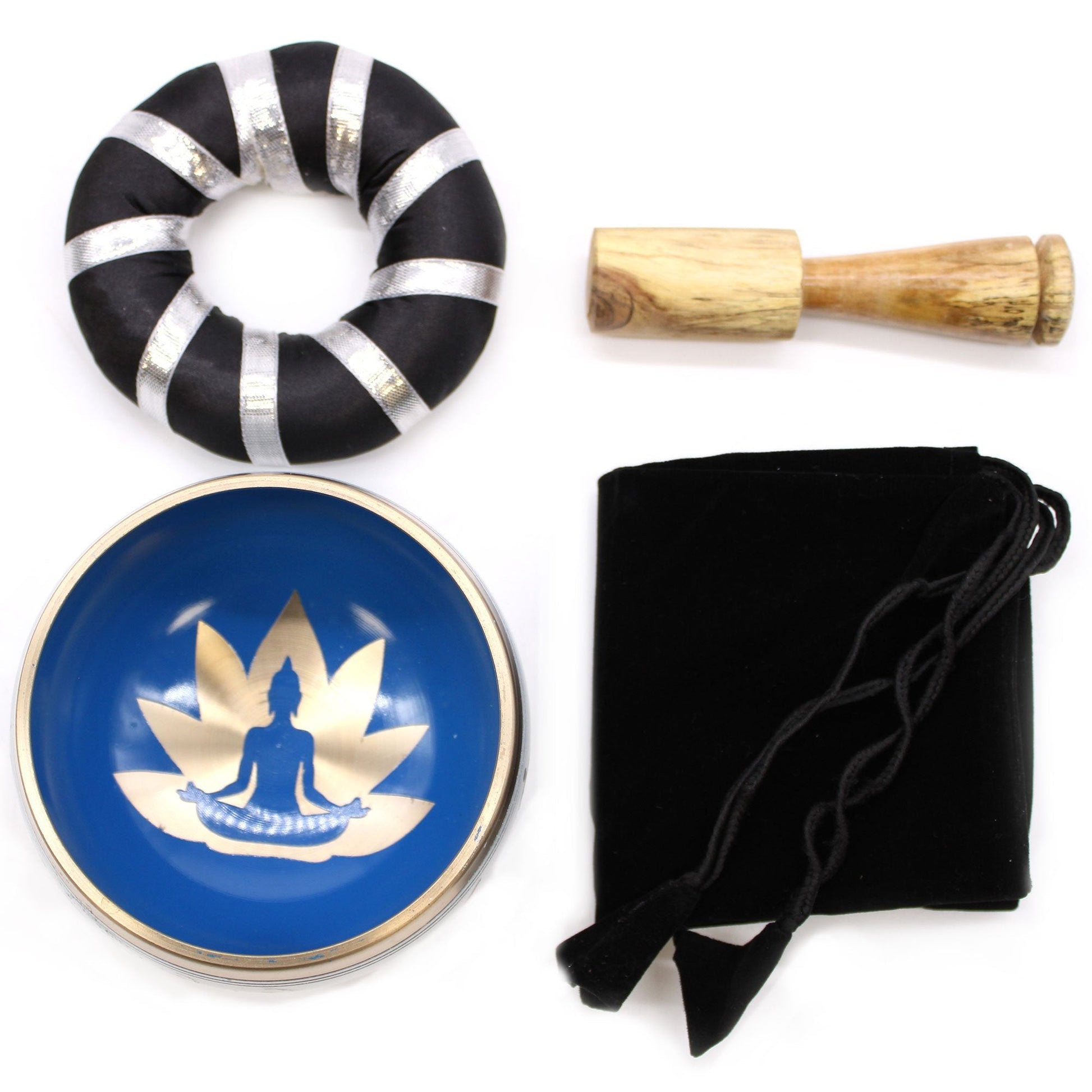 10.7 cm Yoga Singing Bowl Set - White/Blue | #product_category# - OneRoofGifts