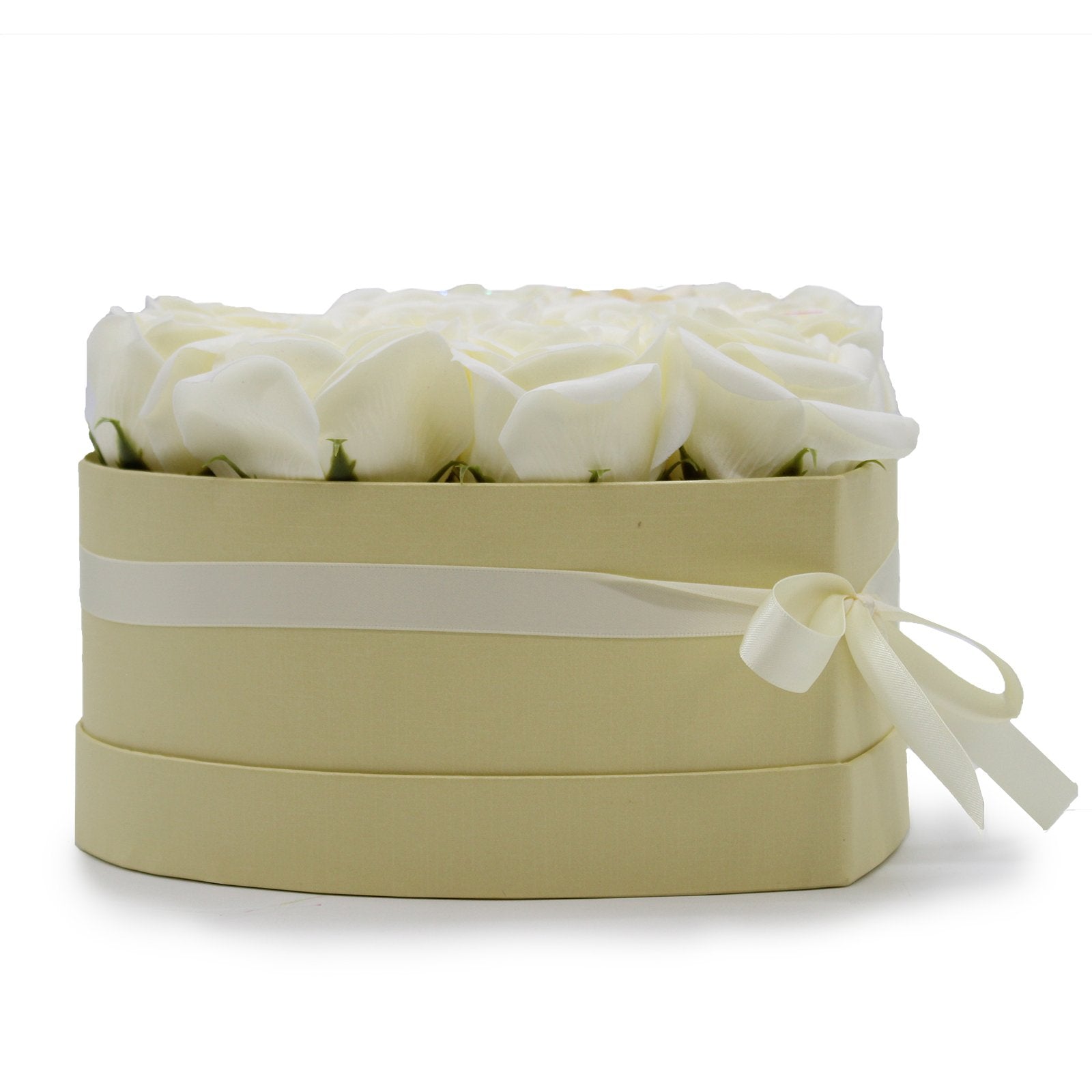 13 Cream Rose Soap Flower Bouquet in Heart Shape | #product_category# - OneRoofGifts
