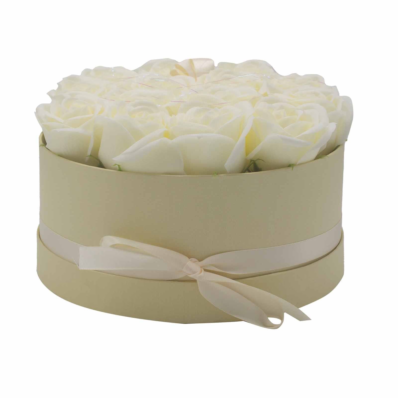 13 Cream Roses Soap Flower Bouquet - Round | #product_category# - OneRoofGifts