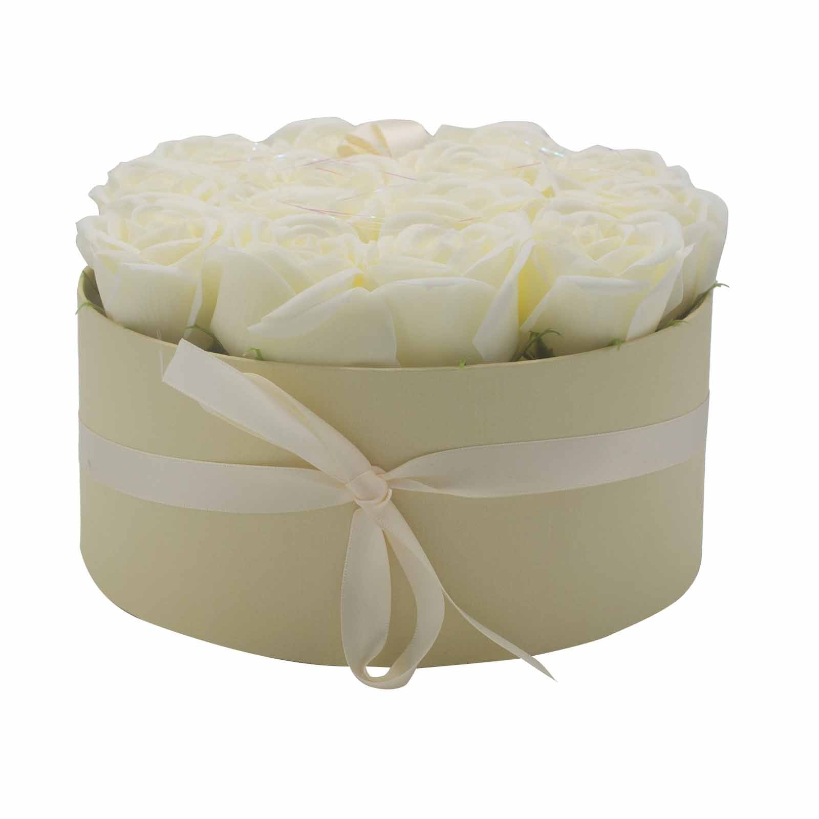 13 Cream Roses Soap Flower Bouquet - Round | #product_category# - OneRoofGifts