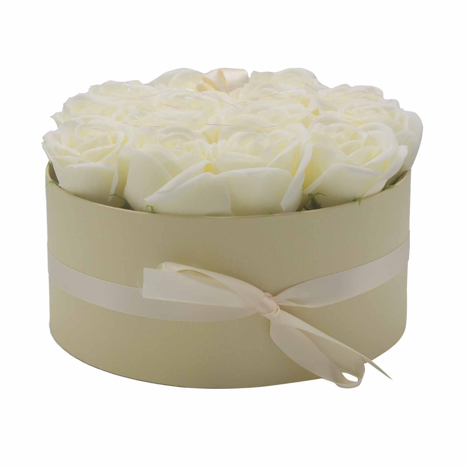 13 Cream Roses Soap Flower Bouquet - Round | #product_category# - OneRoofGifts
