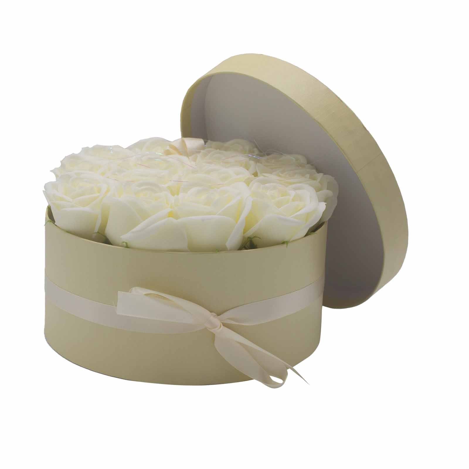 13 Cream Roses Soap Flower Bouquet - Round | #product_category# - OneRoofGifts