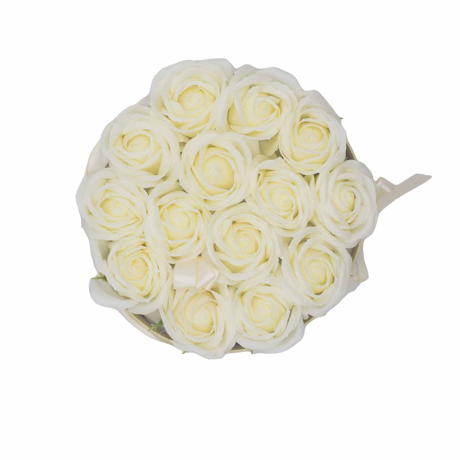 13 Cream Roses Soap Flower Bouquet - Round | #product_category# - OneRoofGifts