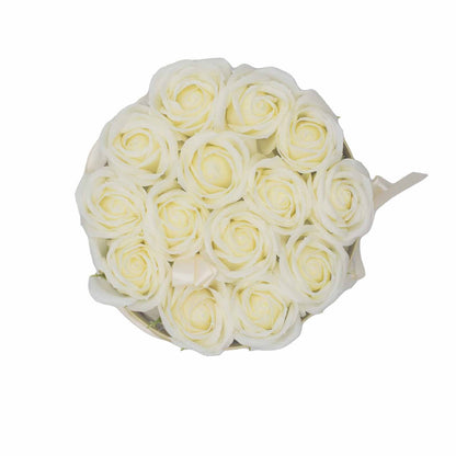 13 Cream Roses Soap Flower Bouquet - Round | #product_category# - OneRoofGifts