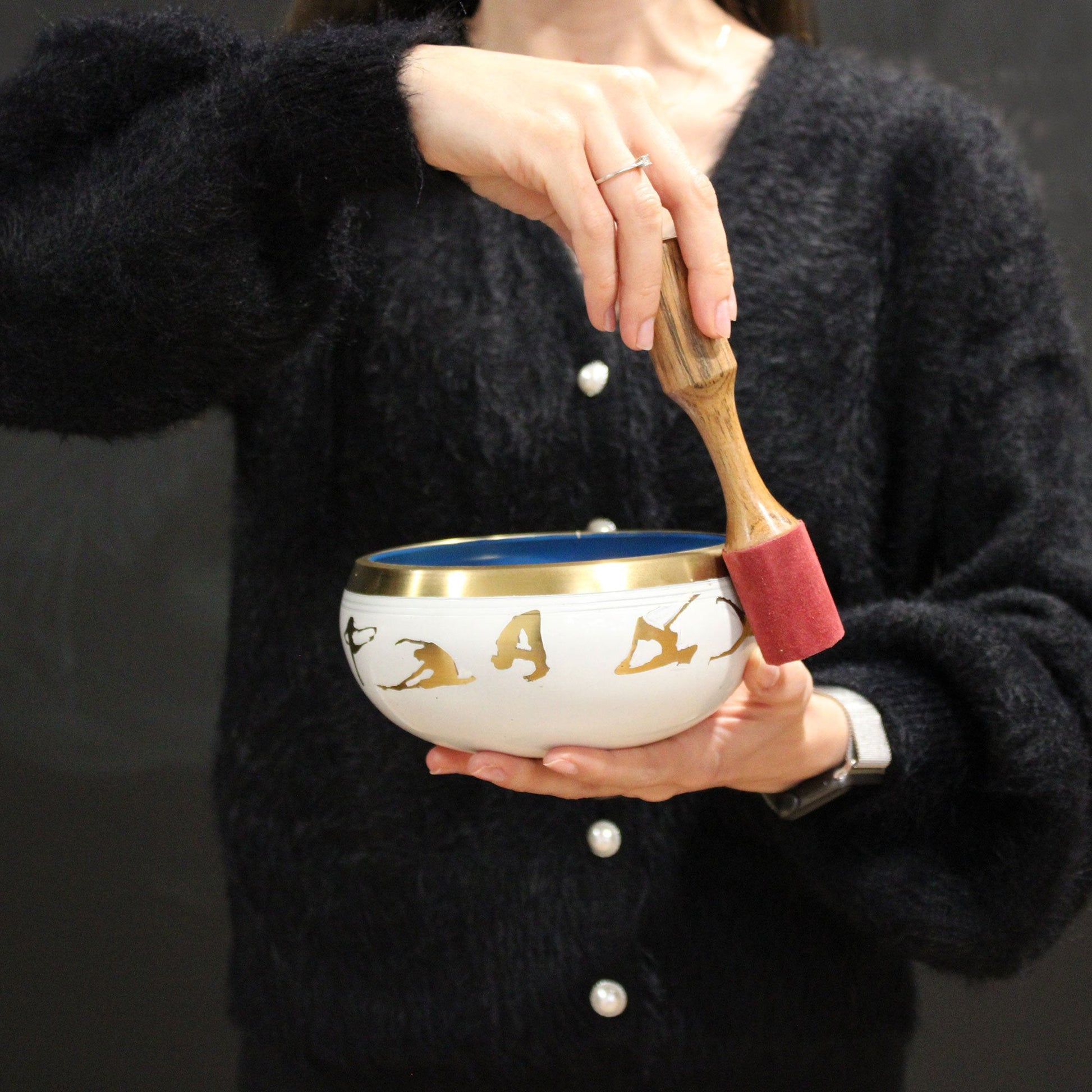 14cm Large Black Moon Phase Singing Bowl Set | #product_category# - OneRoofGifts