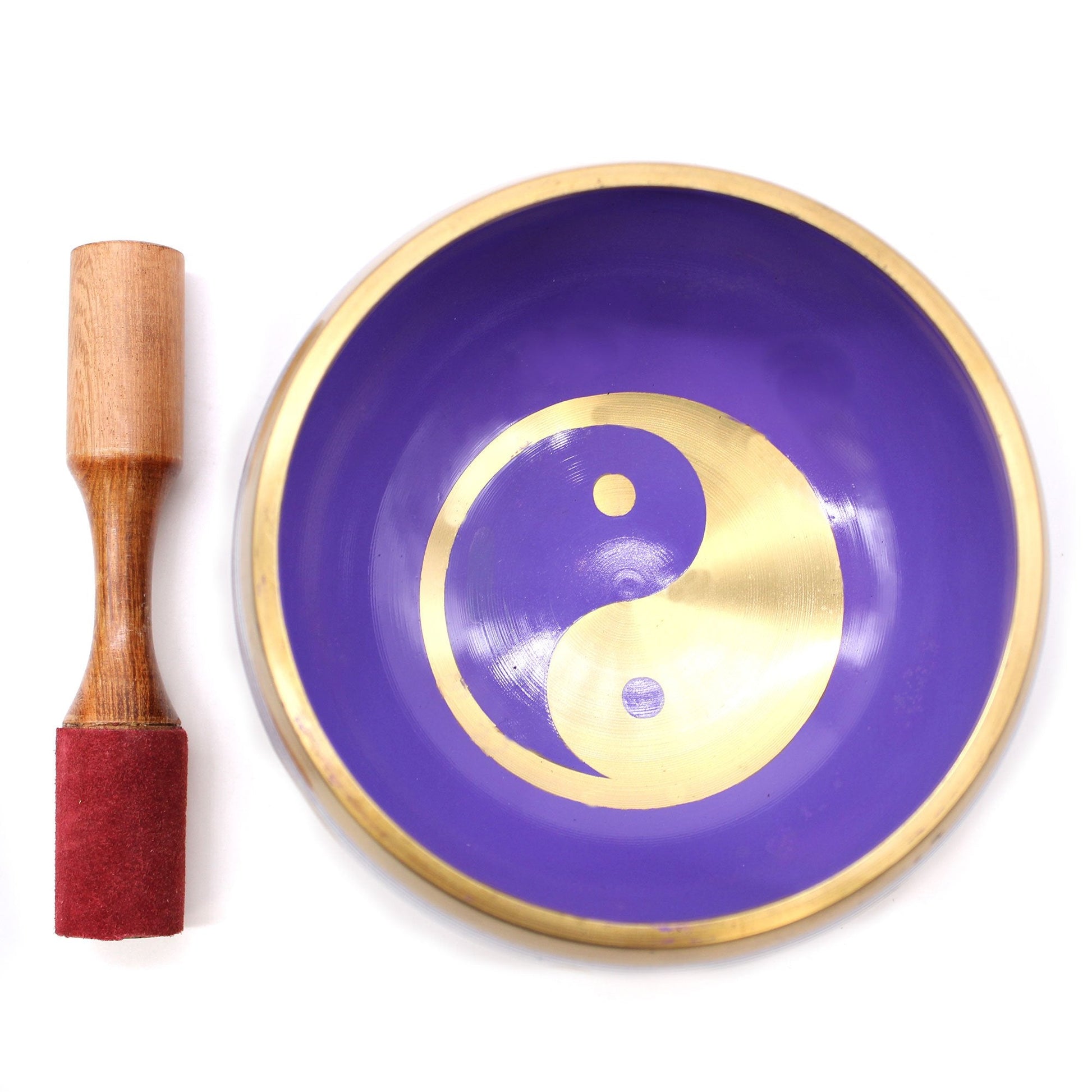 14cm Yin & Yang Singing Bowl Set, Large - White and Purple | #product_category# - OneRoofGifts