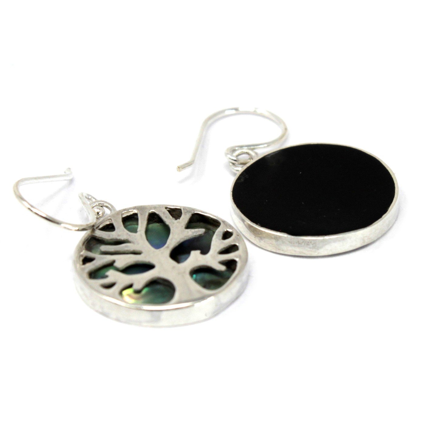 15mm Tree of Life Abalone Silver Earrings | #product_category# - OneRoofGifts