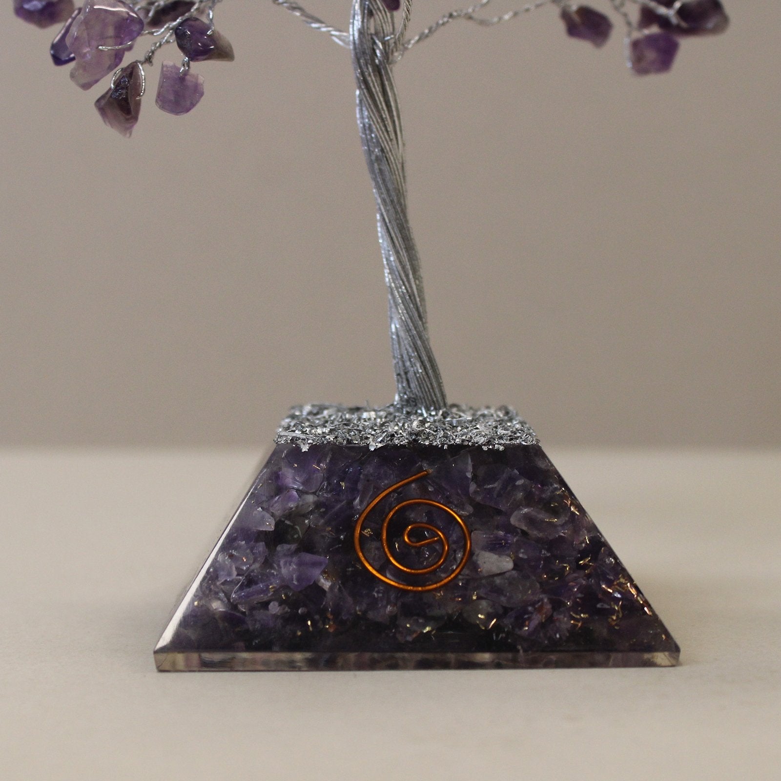 160 - Stone Amethyst Gemstone Tree with Orgone Base | #product_category# - OneRoofGifts