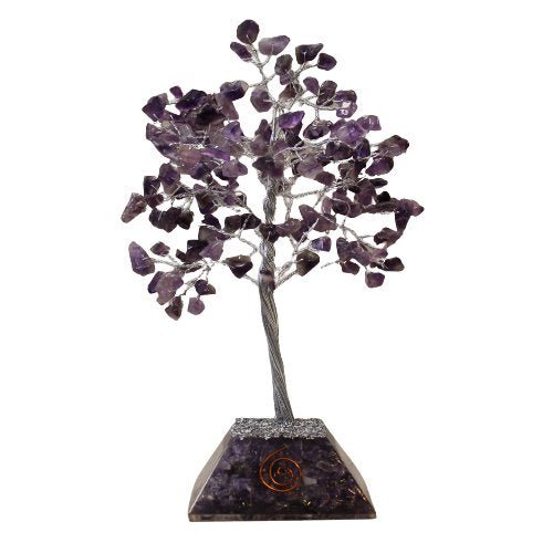 160 - Stone Amethyst Gemstone Tree with Orgone Base | #product_category# - OneRoofGifts