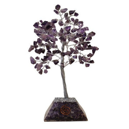 160 - Stone Amethyst Gemstone Tree with Orgone Base | #product_category# - OneRoofGifts