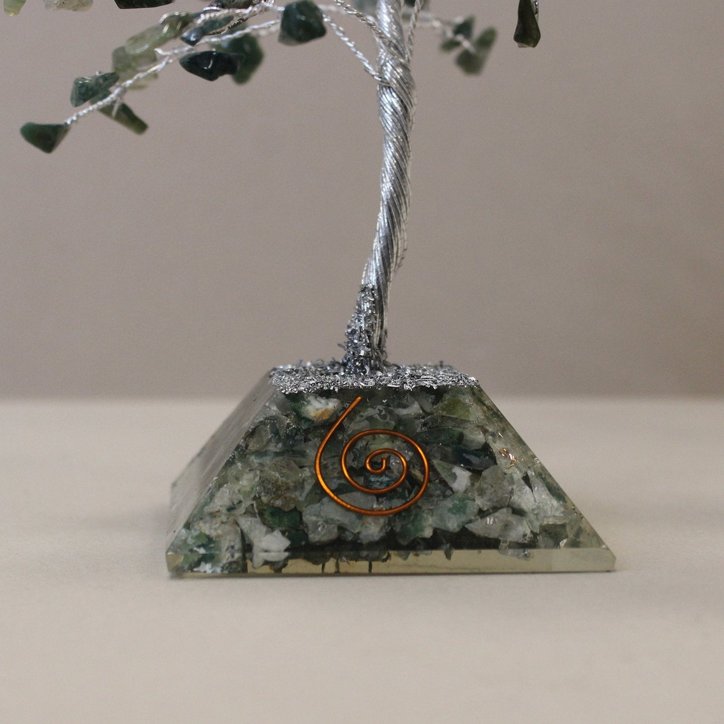 160 - Stone Moss Agate Gemstone Tree with Organite Base | #product_category# - OneRoofGifts