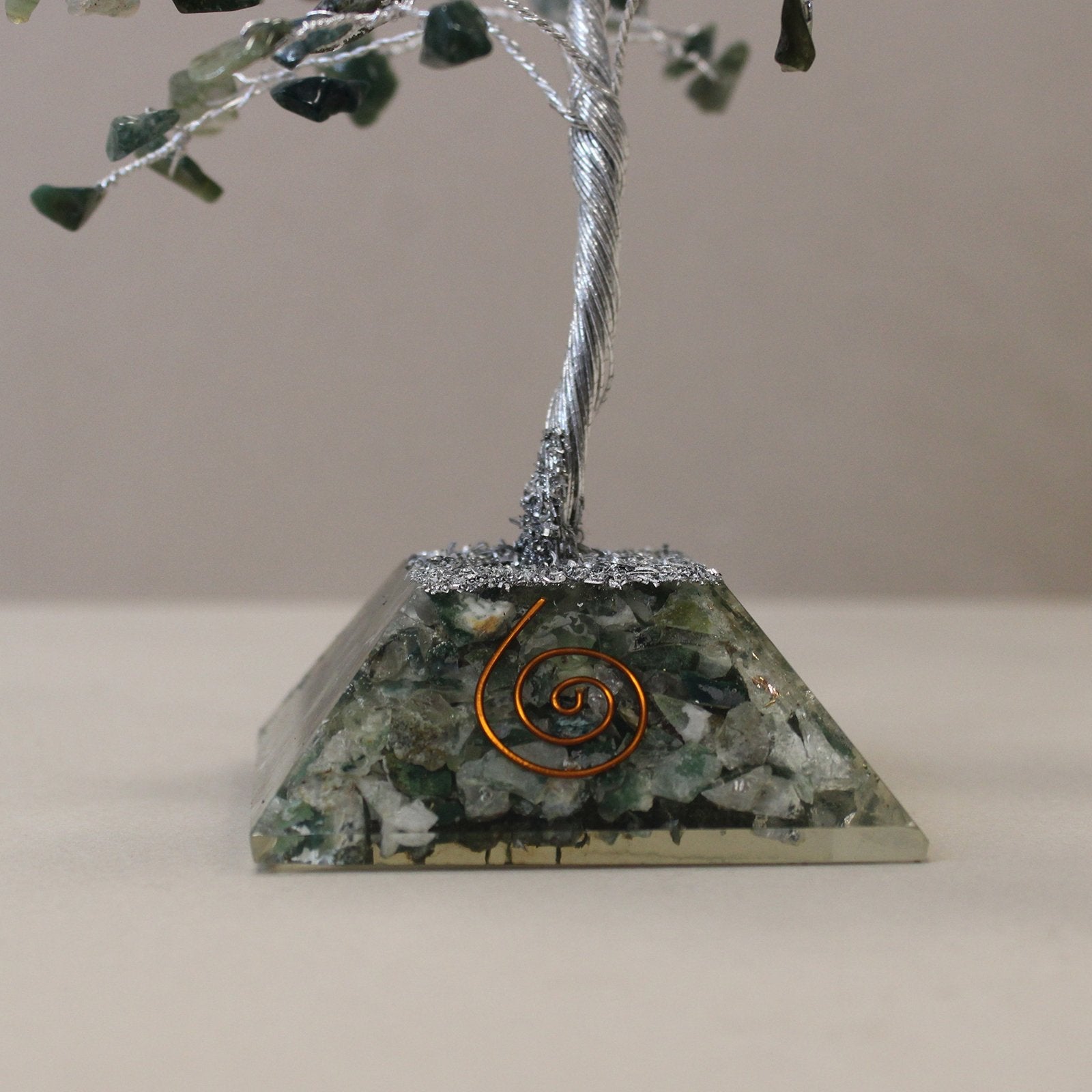 160 - Stone Moss Agate Gemstone Tree with Organite Base | #product_category# - OneRoofGifts