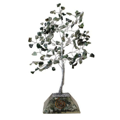 160 - Stone Moss Agate Gemstone Tree with Organite Base | #product_category# - OneRoofGifts