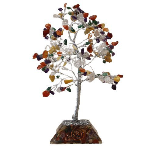 160 - Stone Multicolor Gemstone Tree with Orgone Base | #product_category# - OneRoofGifts