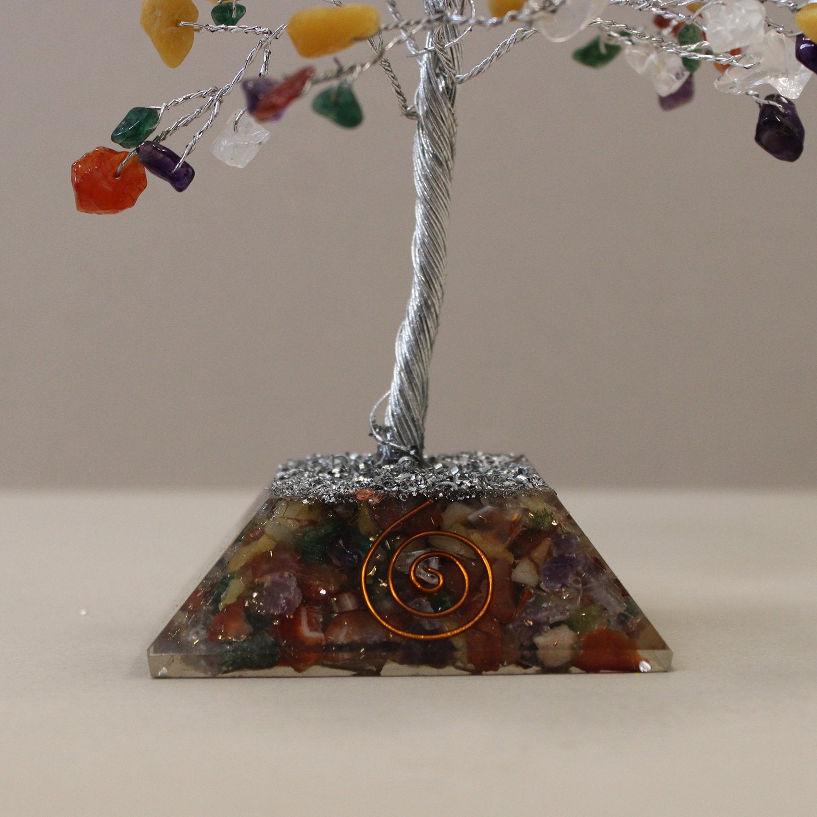160 - Stone Multicolor Gemstone Tree with Orgone Base | #product_category# - OneRoofGifts
