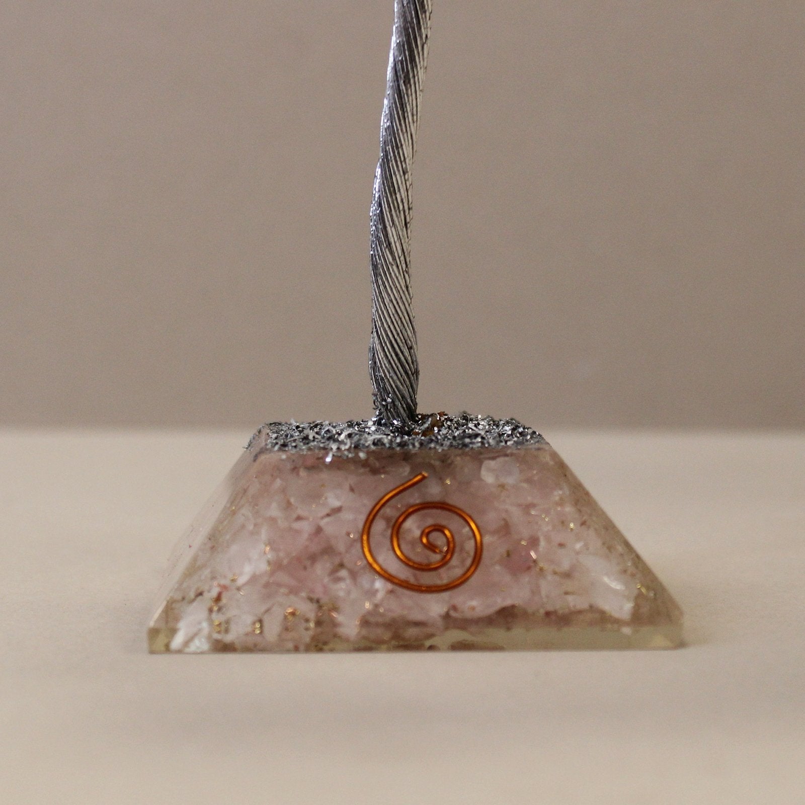 160 - Stone Rose Quartz Gemstone Tree with Organite Base | #product_category# - OneRoofGifts