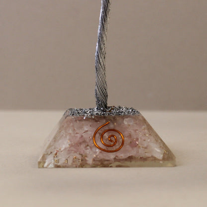 160 - Stone Rose Quartz Gemstone Tree with Organite Base | #product_category# - OneRoofGifts